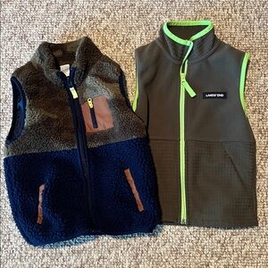 Carter's Kids Fleece Vests - Blue and Green